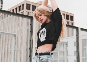 woman stretching her arm upward