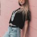 women's black and white shirt
